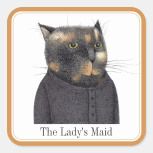 LADY'S MAID CAT LARGE SQUAREスタンプ+文字 スクエアシール