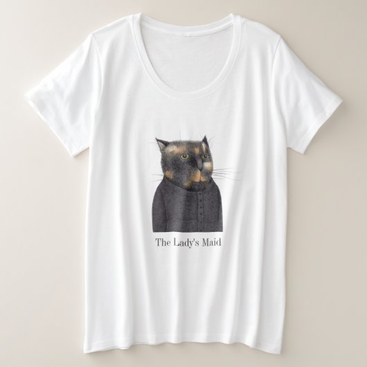 LADY'S MAID CAT WOMEN's PlusサイズTシャツ プラスサイズTシャツ (デザイン正面)