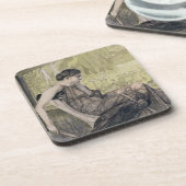 Laertesのための囲い板を編んでいるペネロペ彼女の父私 コースター (左側)