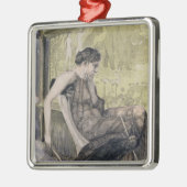 Laertesのための囲い板を編んでいるペネロペ彼女の父私 メタルオーナメント (左)