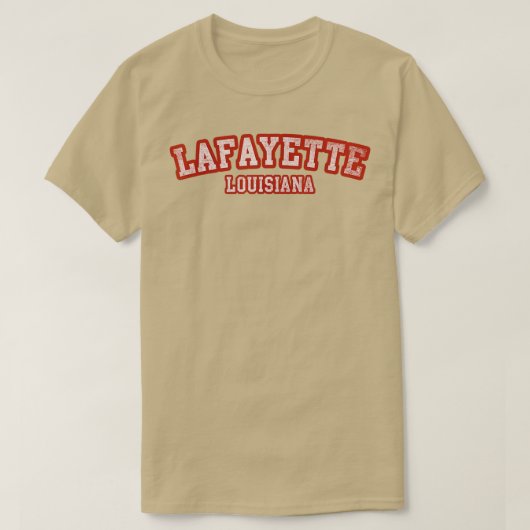 Lafayette Louisiana Athletic Text Sport Style Tシャツ (デザイン正面)