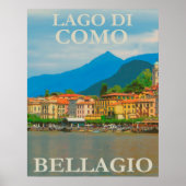 Lago Di Como, Bellagio，イタリアのヴィンテージ旅行 ポスター (正面)