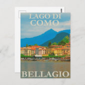 Lago Di Como, Bellagio，イタリアのヴィンテージ旅行 ポストカード (正面/裏面)