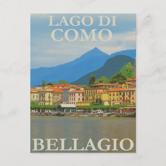 Lago Di Como, Bellagio，イタリアのヴィンテージ旅行 ポストカード (正面)