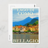 Lago di Como, Bellagio, Italy, Retro Travel ポストカード (正面/裏面)