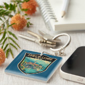 Lago di Como Italia Travel Art Badge キーホルダー (正面右)