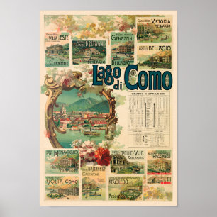 Lago di Como Italy Vintage Poster 1893 ポスター