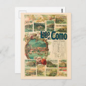 Lago di Como Italy Vintage Poster 1893 ポストカード (正面/裏面)