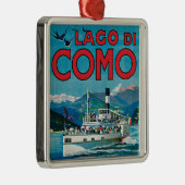 Lago Di Como Vintage旅行ポスター メタルオーナメント (右)