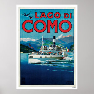 "Lago di Como" Vintage Italian Travel Poster ポスター