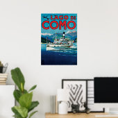 Lago Di Como Vintage Travel Poster ポスター (ホームオフィス)