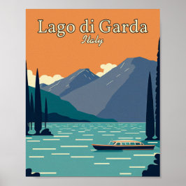 Lago Di Garda Italyミニマルヴィンテージアートポスター ポスター