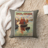 Lago di Garda, Lake Garda，イタリアのヴィンテージ旅行， L クッション (ブランケット)