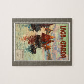 Lago di Garda, Lake Garda，イタリアのヴィンテージ旅行， L ジグソーパズル (横)