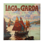 Lago di Garda, Lake Garda,イタリアのヴィンテージ旅行, L タイル (正面)