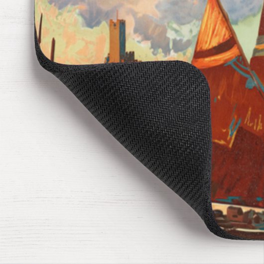 Lago di Garda, Lake Garda,イタリアのヴィンテージ旅行, L マウスパッド (コーナー)