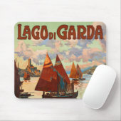 Lago di Garda, Lake Garda，イタリアのヴィンテージ旅行， L マウスパッド (マウス)