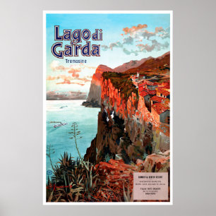 Lago di Garda, Tremonsine，イタリア旅行ポスター ポスター