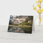 Lago Di Landro Durrenseee、イタリア カード (黄色い花)