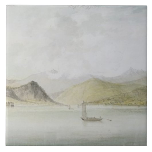 Lago Maggiore (w/c、紙のペン、インクおよびグラファイト タイル (正面)