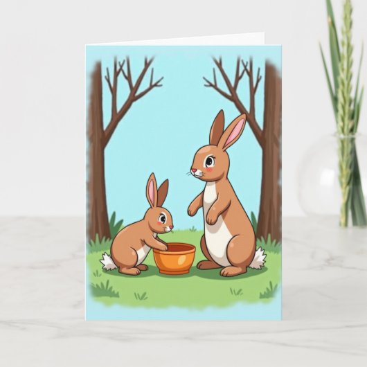 Lagomorph Family Scene Card カード (正面)