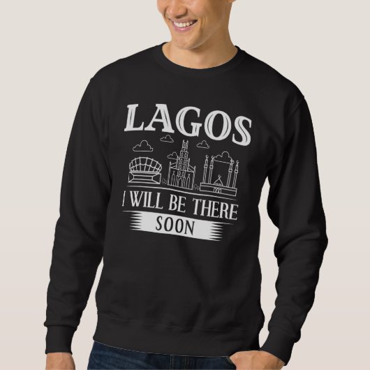 Lagos Nigeria City Skyline Map Travel 1 スウェットシャツ (正面)