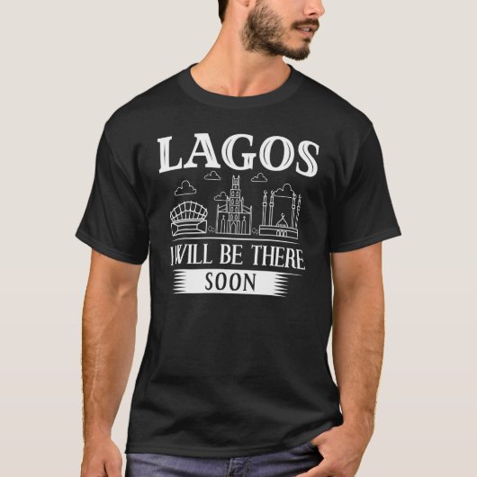 Lagos Nigeria City Skyline Map Travel 1 Tシャツ (正面)