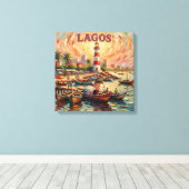 Lagos Nigeria Lighthouse Harbor Stretched Canvas キャンバスプリント (インサイチュ (ウッドフロア))