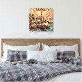 Lagos Nigeria Lighthouse Harbor Stretched Canvas キャンバスプリント (インサイチュ (寝室))