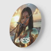 LAGOS - NIGERIA - SUPERHERO ラージ壁時計 (傾斜)