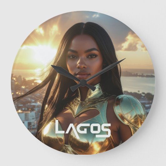LAGOS - NIGERIA - SUPERHERO ラージ壁時計 (正面)