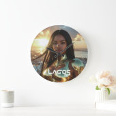 LAGOS - NIGERIA - SUPERHERO ラージ壁時計 (ホーム)