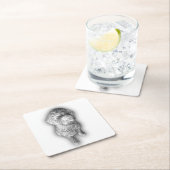 Lagotto Lines – Artisan Coaster for the Curly-Coat スクエアペーパーコースター (インサイチュ)