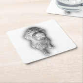 Lagotto Lines – Artisan Coaster for the Curly-Coat スクエアペーパーコースター (アングル)