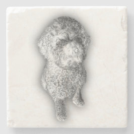 Lagotto Lines – Artisan Coaster for the Curly-Coat ストーンコースター