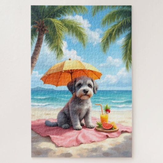 Lagotto Romagnolo Beach Scene ジグソーパズル (縦)