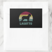 Lagotto Romagnolo Retro Vintage Silhouette Circle 長方形シール (バッグ)