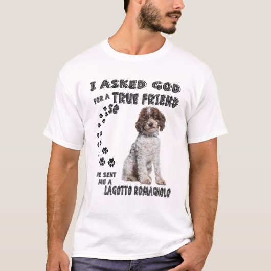Lagotto Romagnolo Saying Mom Dad Print, Italian Wa Tシャツ (正面)