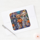 Lagotto Romagnolo Trick-or-Treating Halloween  スクエアシール (封筒)