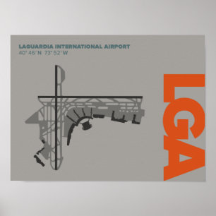 LaGuardia空港(LGA)図表ポスター ポスター