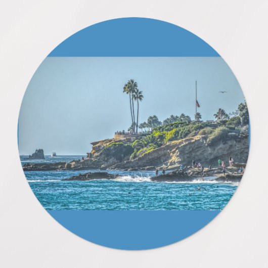 Laguna Beach Adhesive Circle ラベル (デザイン1)
