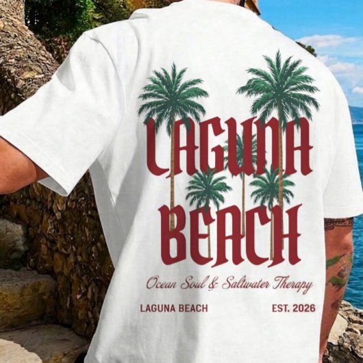 Laguna Beach California Surf Palms Graphic T-Shirt Tシャツ