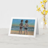 Laguna Beach, FL - Greetings From Scene w/ Kids カード (黄色い花)