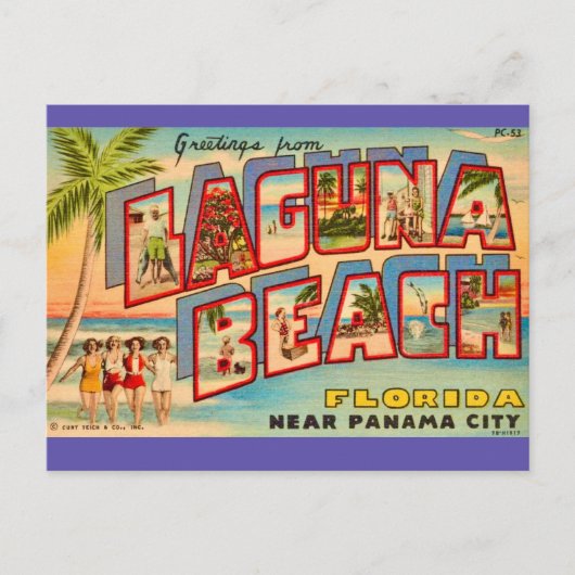 Laguna Beach FL Vintage Postcard ポストカード (正面)