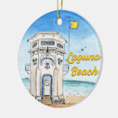 Laguna Beach Lifeguard Tower Ornament セラミックオーナメント (左)
