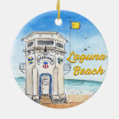 Laguna Beach Lifeguard Tower Ornament セラミックオーナメント (裏面)