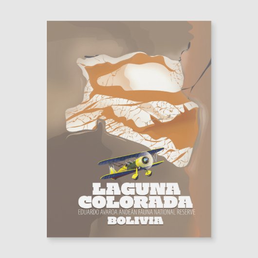 Laguna Coloradaボリビア塩湖の旅行ポスター (正面)