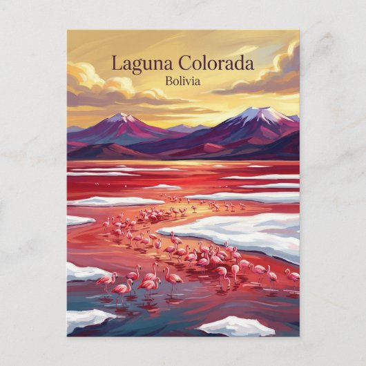 Laguna Colorada Bolivia ポストカード (正面)
