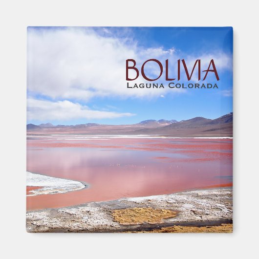 Laguna Colorada inボリビア文字マグネット マグネット (正面)
