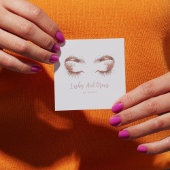 Lahes and brows Rose gold glitter スクエア名刺